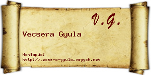 Vecsera Gyula névjegykártya